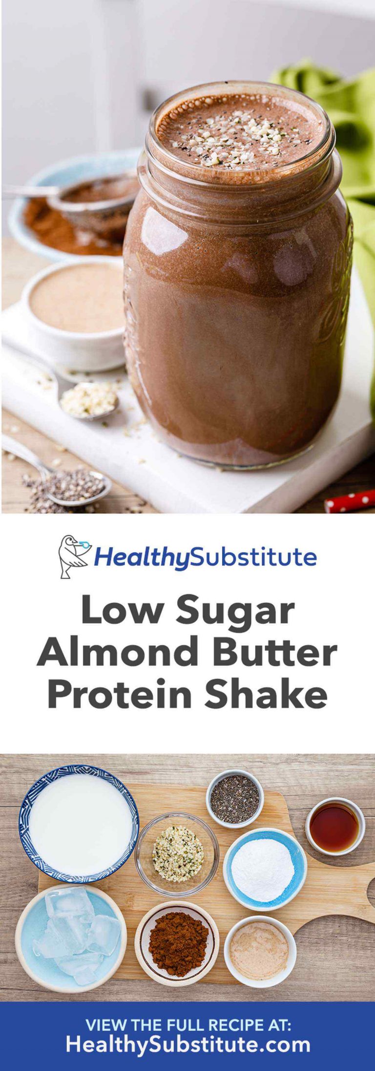 Low Sugar Almond Butter Paleo Protein Shake Healthy Substitute
