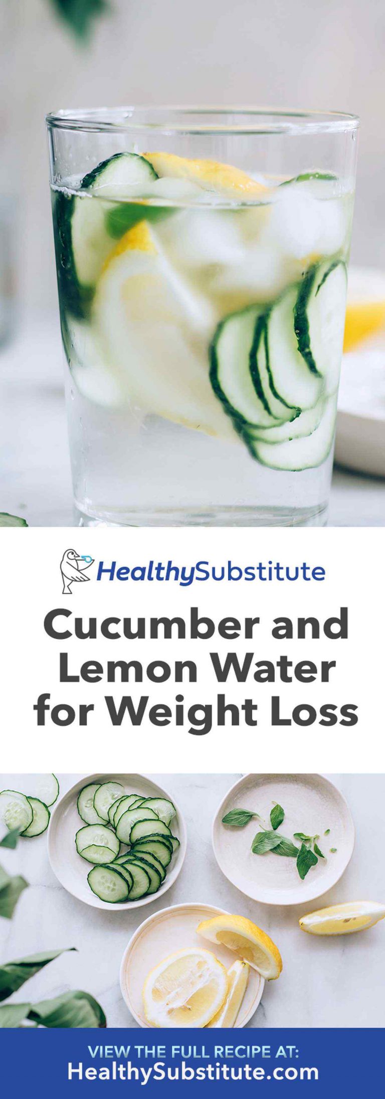 Cucumber and Lemon Water Infused Water for Weight Loss Healthy