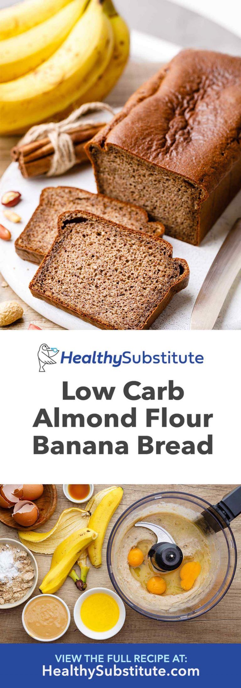 Easy Low Carb Almond Flour Banana Bread Healthy Substitute