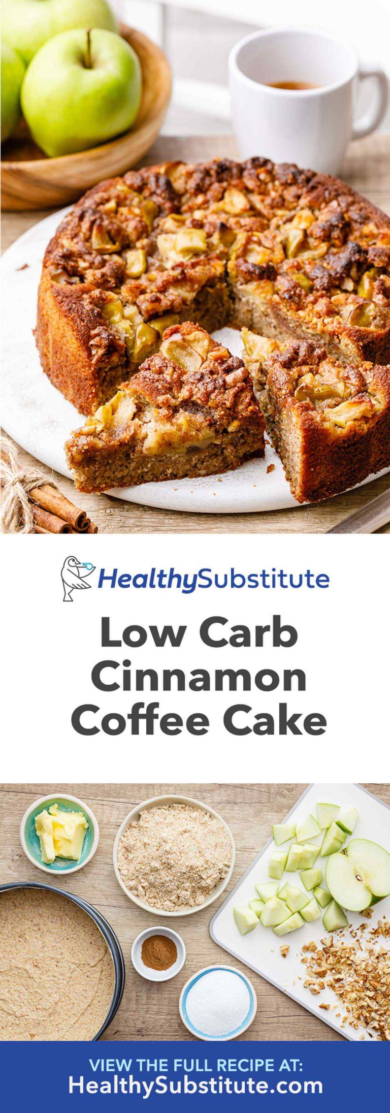 Scrumptious Low Carb Cinnamon Coffee Cake Healthy Substitute
