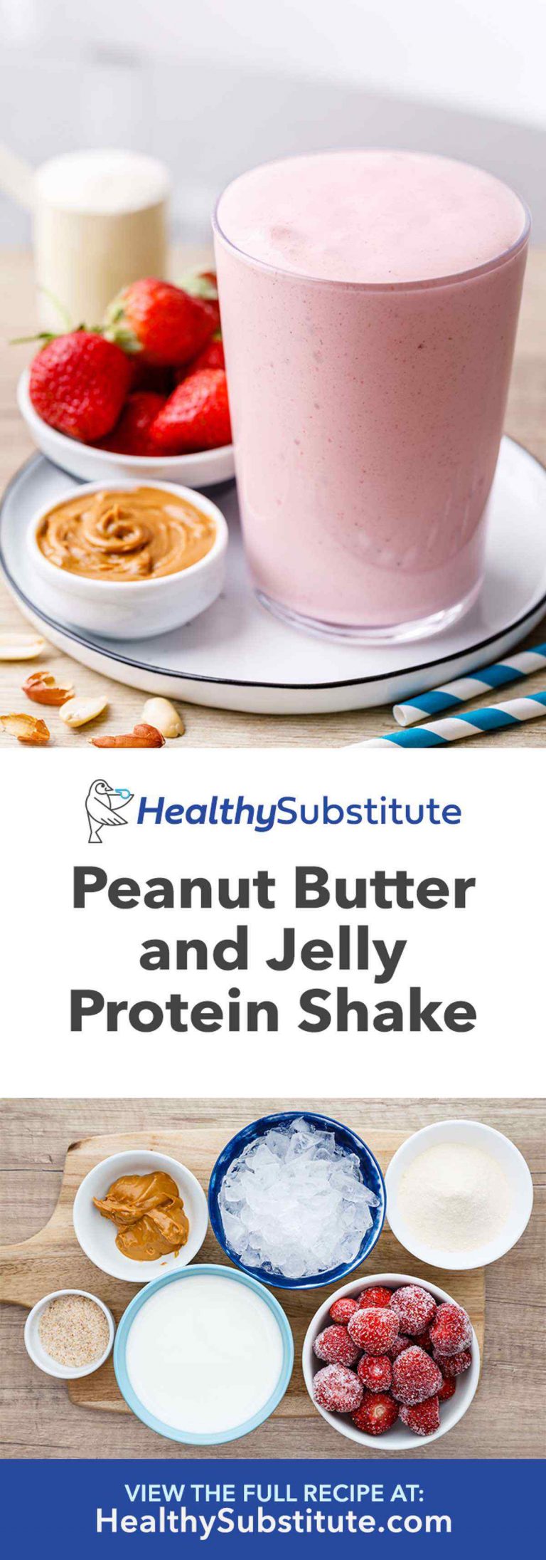 Peanut Butter and Jelly Protein Shake (ERMAHGERD!) Healthy Substitute