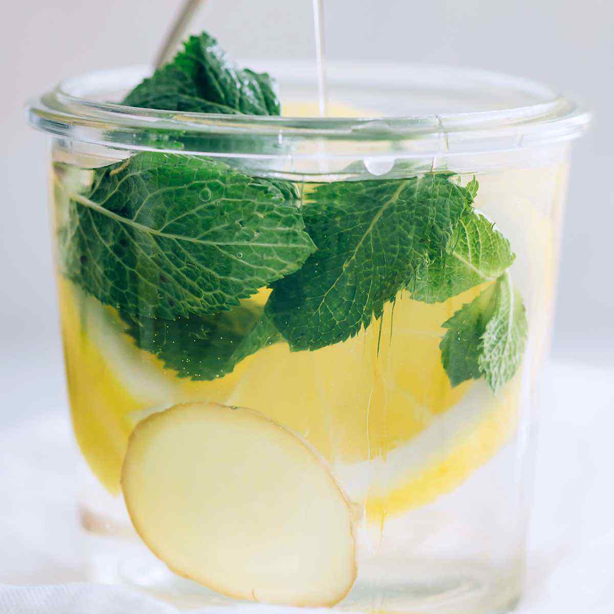 Honey and Lemon Sparkling Water for Nausea Healthy Substitute