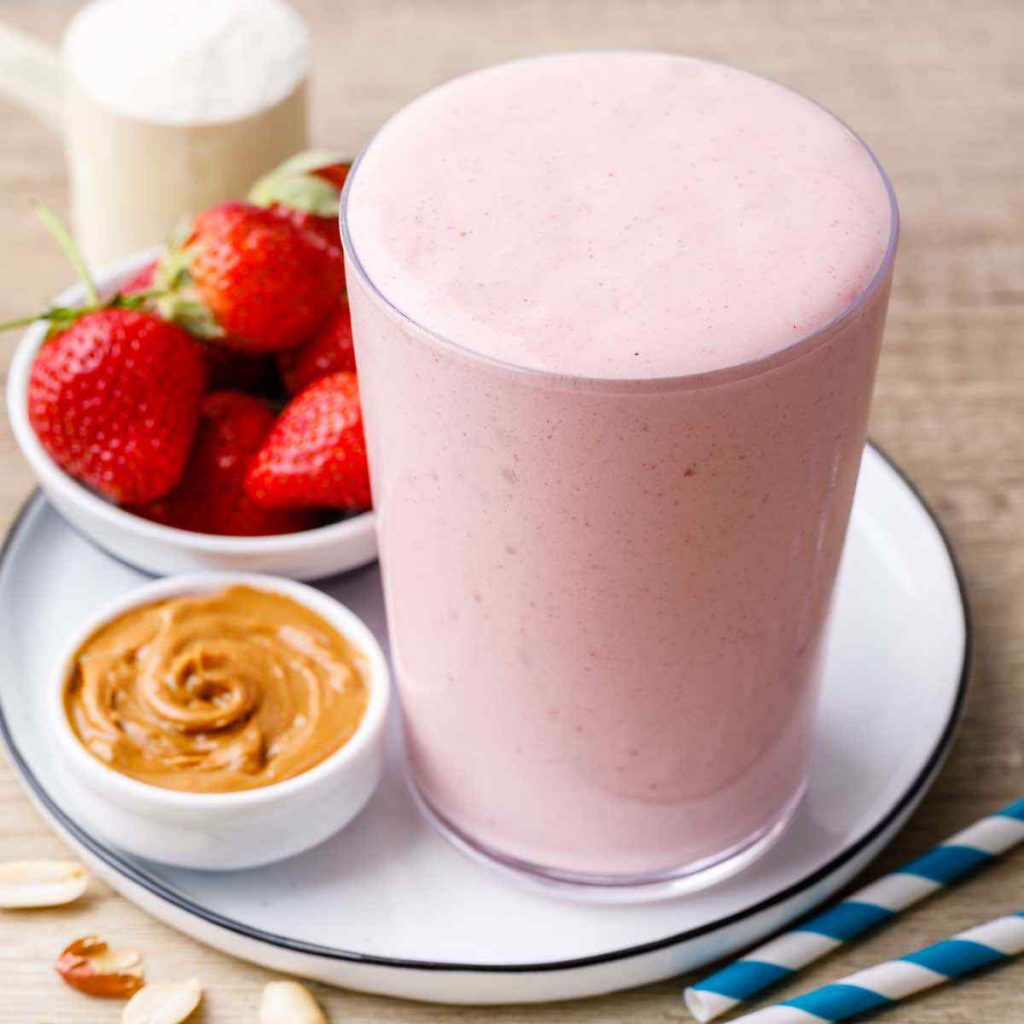 Peanut Butter and Jelly Protein Shake (ERMAHGERD!) Healthy Substitute