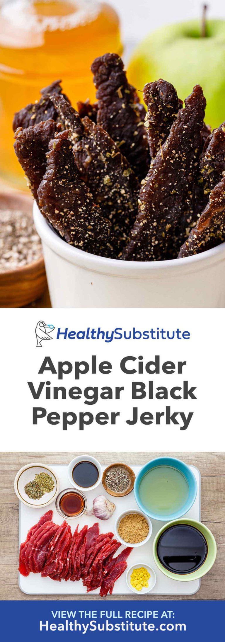 Apple Cider Vinegar Black Pepper Beef Jerky (Yum!) Healthy Substitute