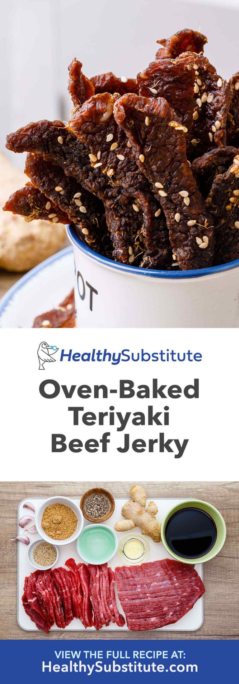 NoFuss Oven Baked Teriyaki Beef Jerky (Easy Jerky Recipe) Healthy