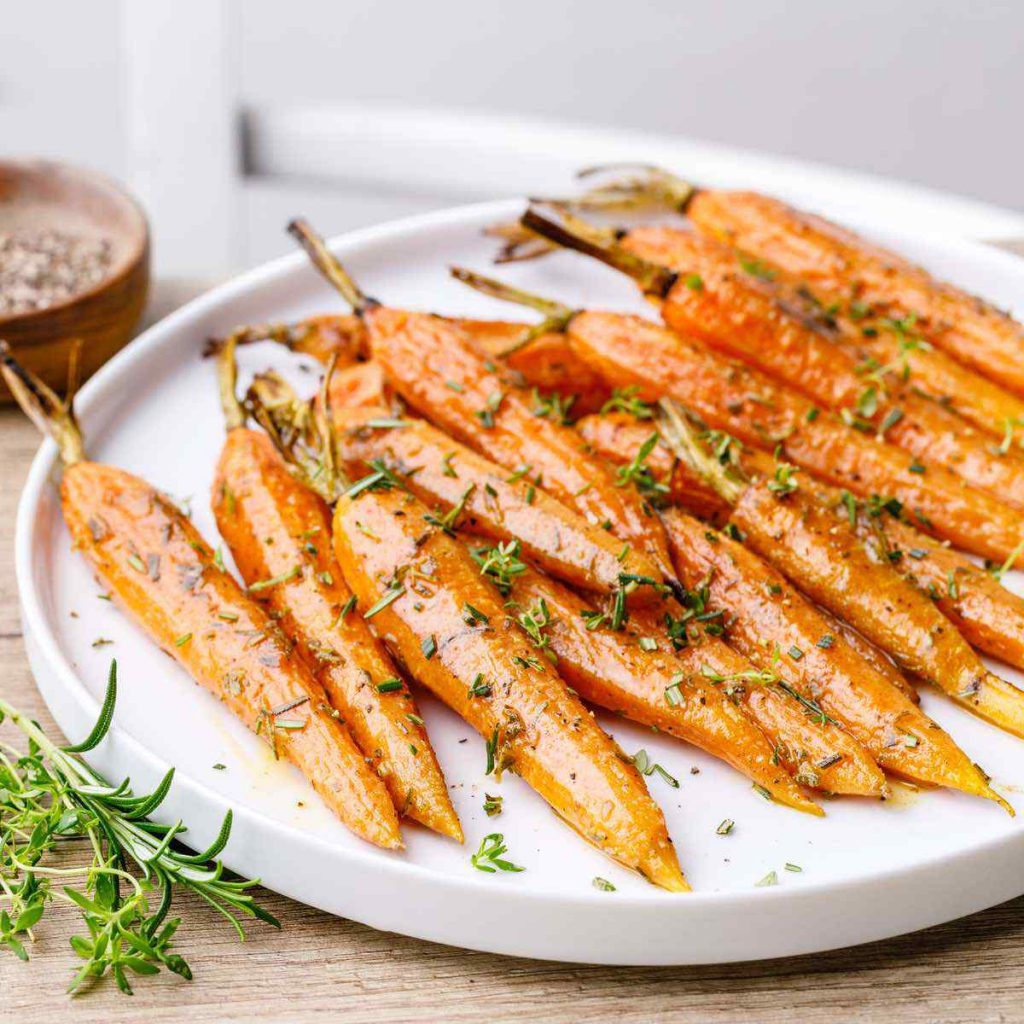 Oven Roasted Baby Carrots with Thyme and Rosemary Healthy Substitute