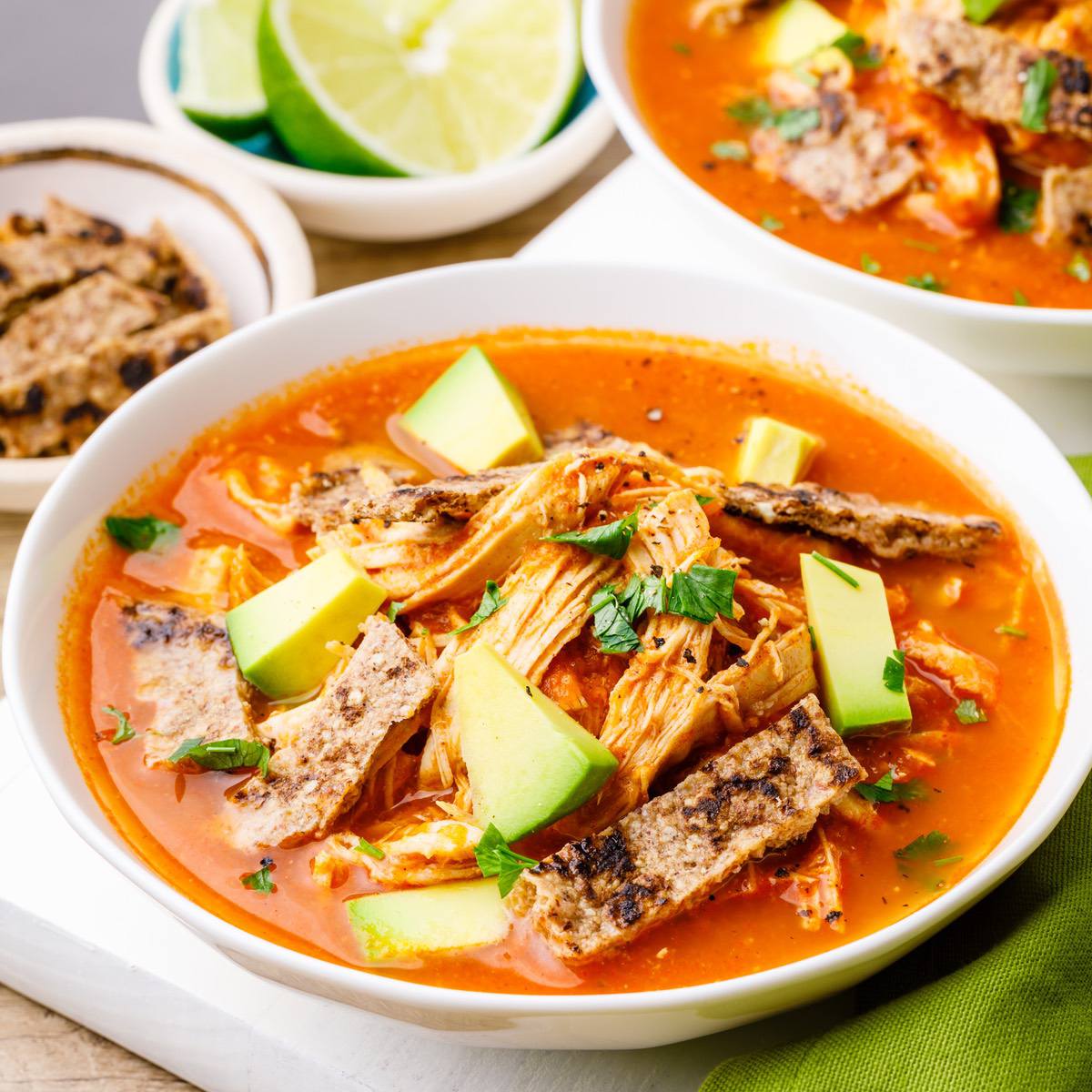 Keto-Friendly Bone Broth Chicken Tortilla Soup (High in Protein